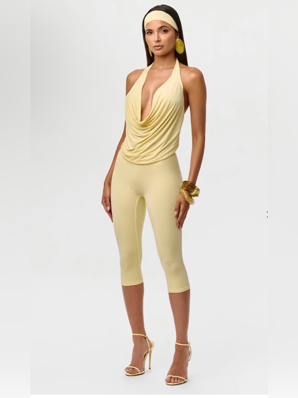 Naked Wardrobe leggings and drape halter top set sizes XS